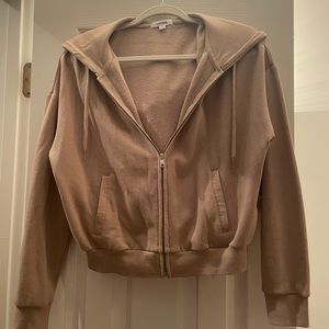 Nude garage cropped zip up jacket